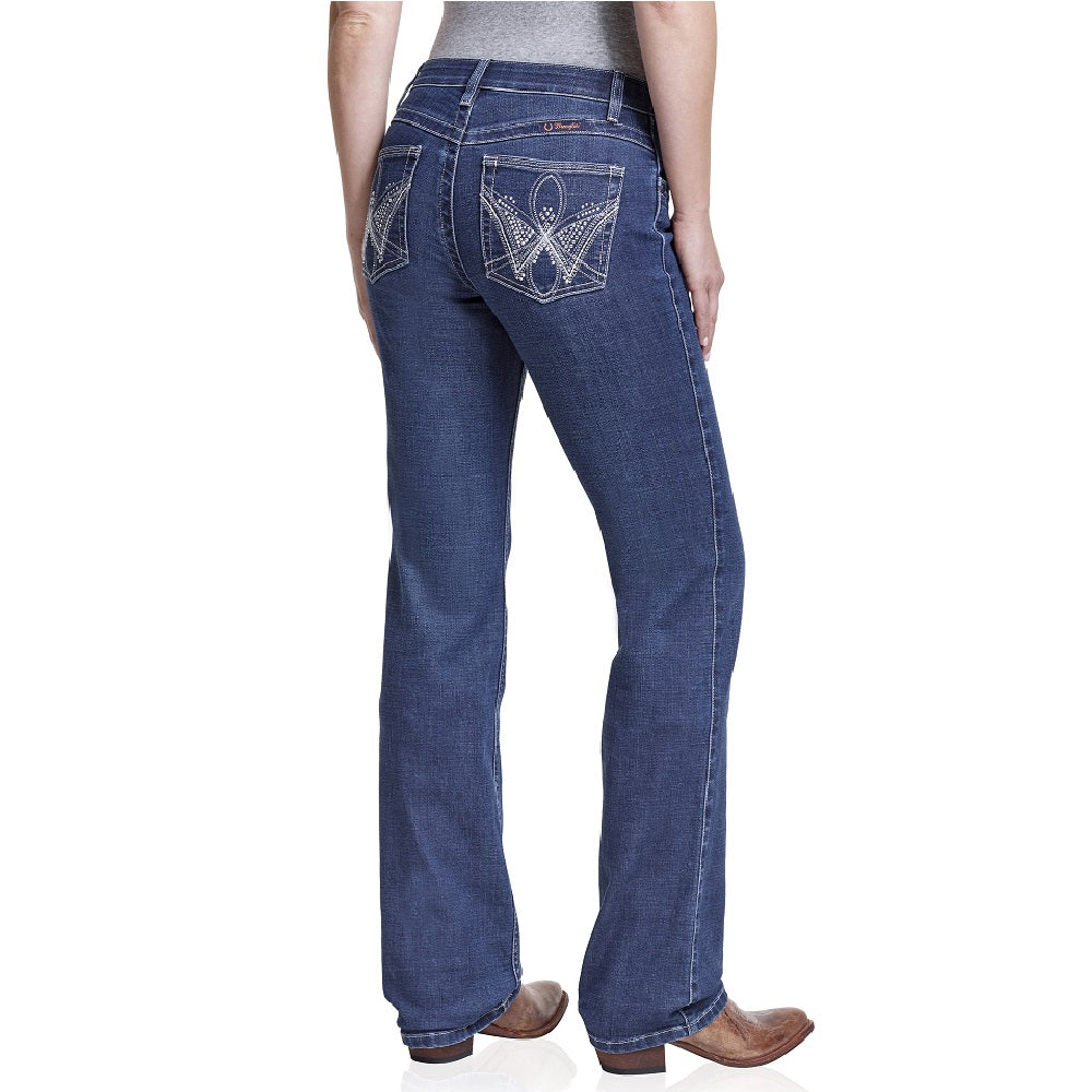 Wrangler Womens Q-Baby | Mid Rise | Boot Cut | Wild Streak | 34 Leg