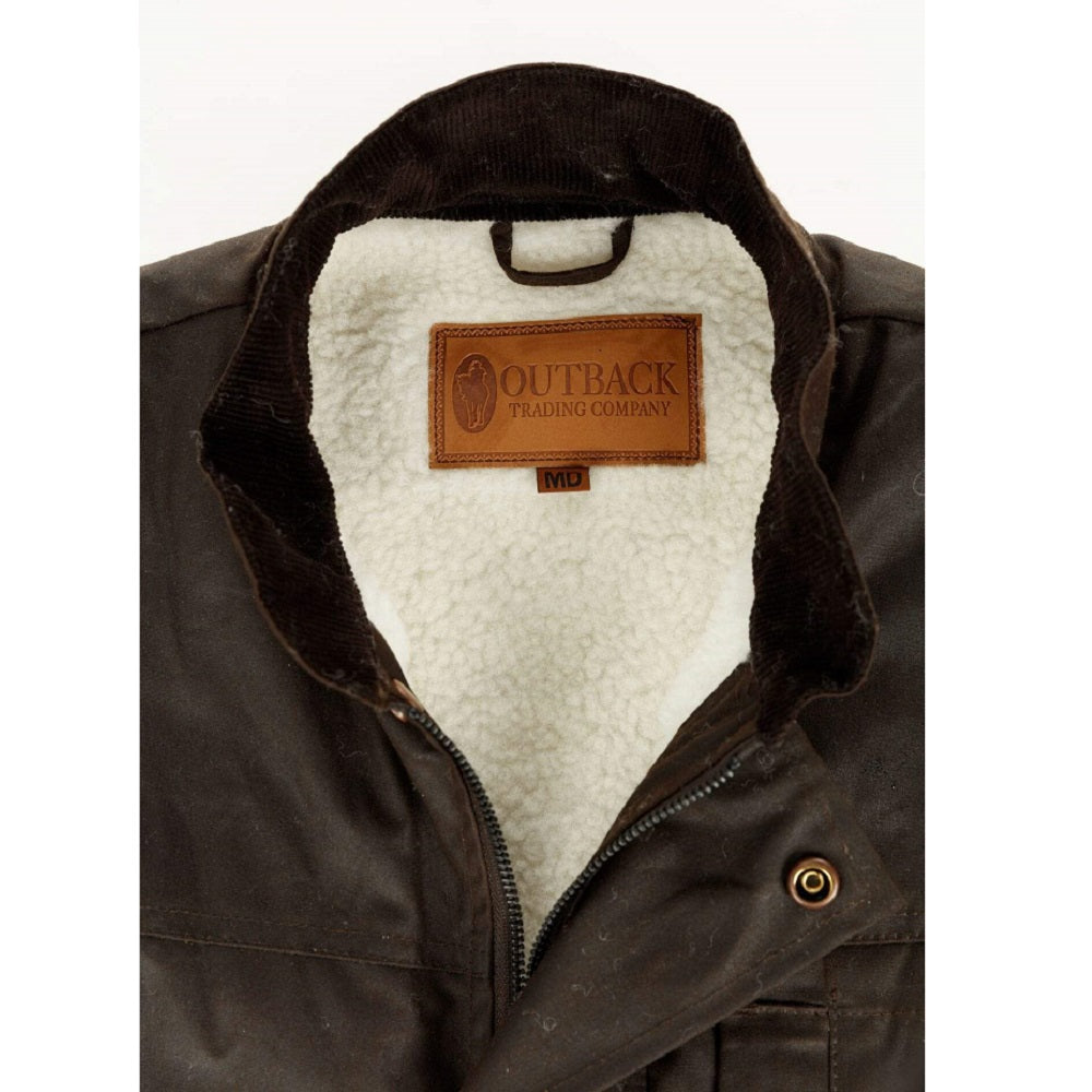 Outback Trading Mens Flemington Oilskin Vest | Brown