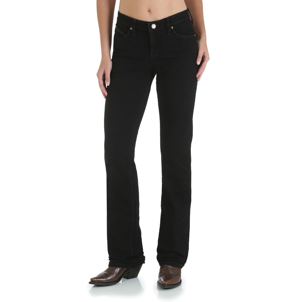 Wrangler Womens Q-Baby | Mid Rise | Bootcut | Black Magic | 34 Leg