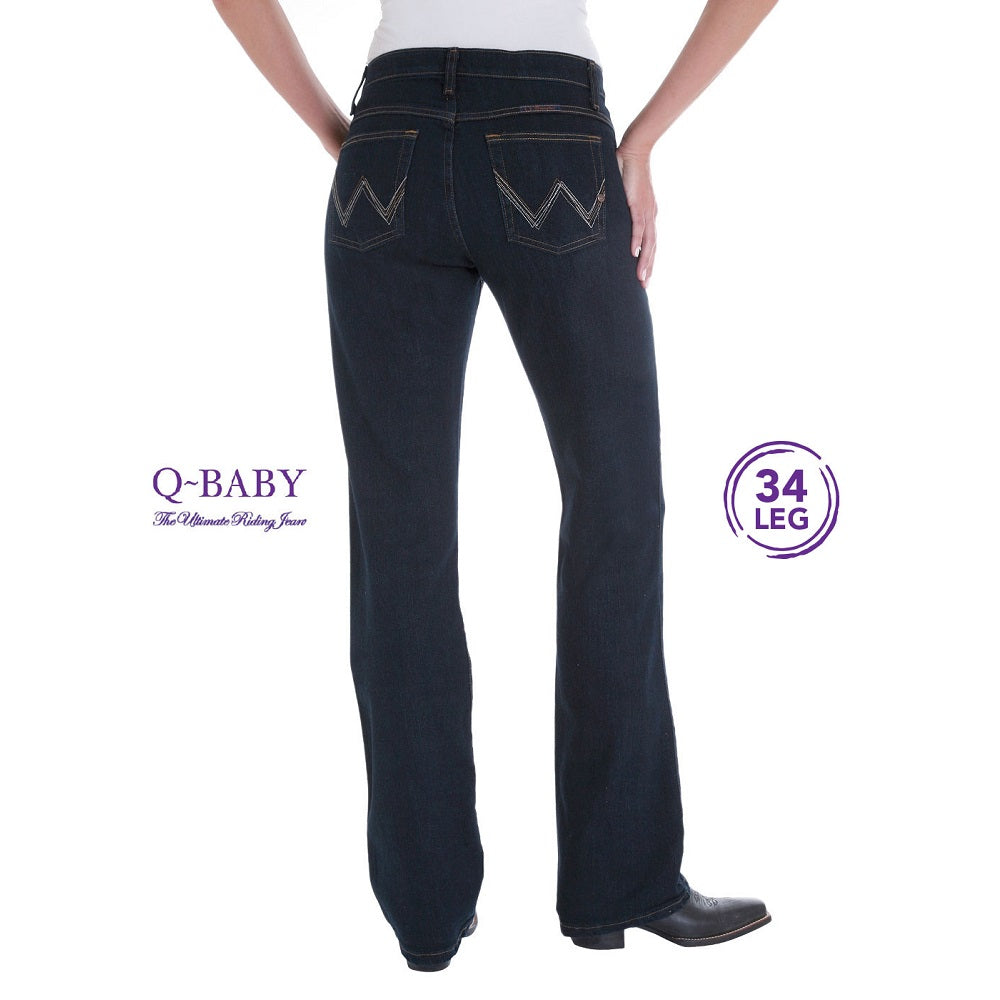 Wrangler Womens Q-Baby | Mid Rise | Bootcut | Dark Dynasty | 34 Leg